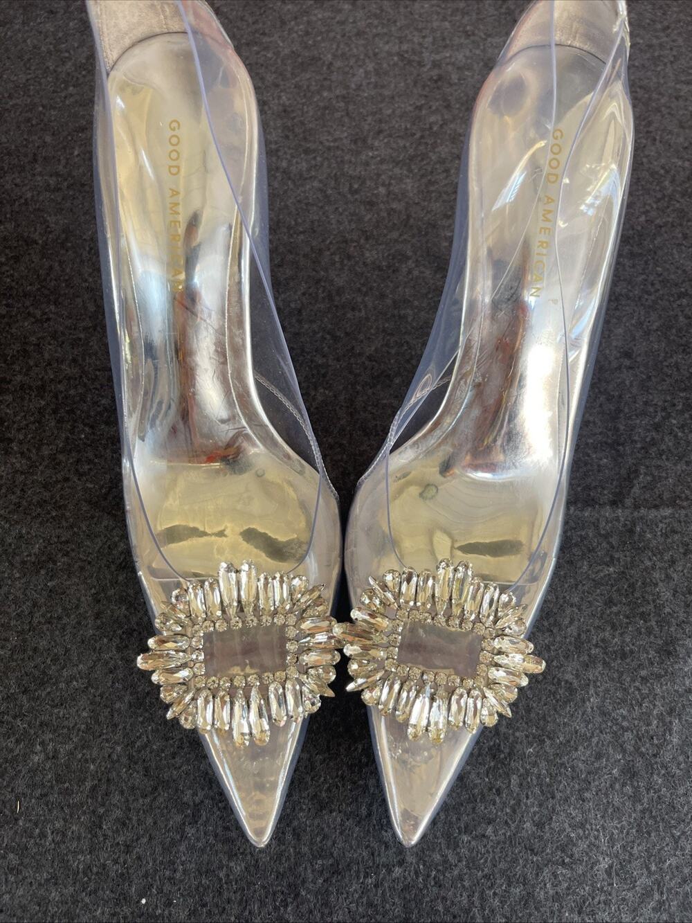 Good American Crystal Cinder-f*cking-rella Pointed Toe Pumps- Sz 12